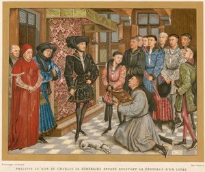 Philippe the Good and Charles the Fearless Receiving the Dedication of a Book