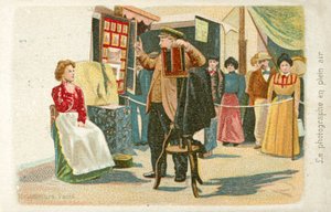 Photographer Working Outdoors by French School
