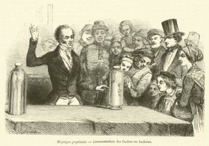 Popular Physics, Demonstration of Ondins or Ludions (engraving)