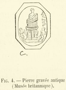 Ancient Engraved Stone, British Museum (engraving) by French School