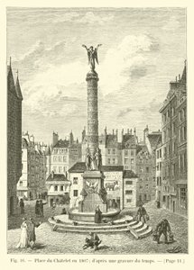 Place du Chatelet in 1807; after an engraving of the time