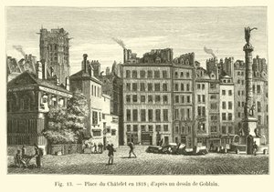 Place du Chatelet in 1818; after a drawing by Goblain by French School