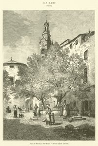 Market Square, San-Remo (engraving) by French School