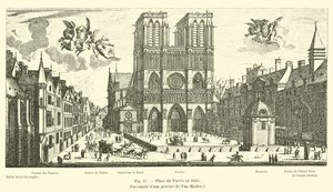 Place du Parvis in 1650, Facsimile of an Engraving by Van Merlen