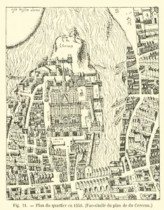 Plan of the Quarter in 1550, Facsimile of the Plan by du Cerceau by French School