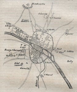 Plan of Paris Under Philippe Auguste by French School