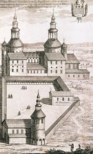 Plan of the Benedictine Abbey of Saint-Riquier in 1673 by French School