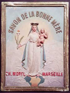 Plaque advertising Savon de la Bonne Mere, 1880 by French School