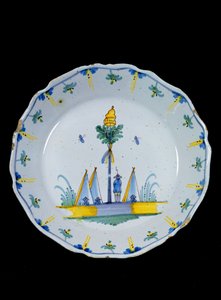 Plate Decorated with the Liberty Tree Planted at the Foot of Three Tents