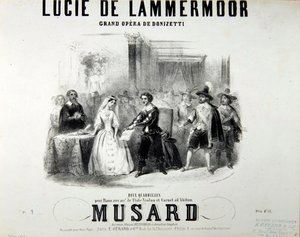 Playbill for the opera Lucie de Lammermoor, by Gaetano Donizetti Printed by Bertauts by French School