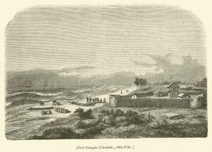 French Port of Assinie, Gold Coast (engraving) by French School