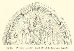 Portal of Nicolas Flamel, Detail of the tympanum of the door by French School