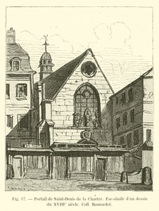 Portal of Saint-Denis de la Chartre, Facsimile of an 18th Century Drawing, Coll Bonnardot by French School