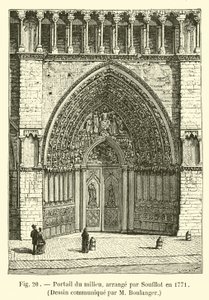 Middle Portal, Arranged by Soufflot in 1771, Drawing Communicated by M. Boulanger by French School