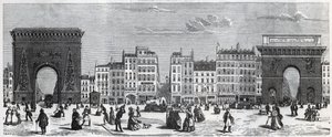 Porte Saint-Denis and Rue Faubourg Saint Denis - Porte Saint Martin and Rue Faubourg Saint-Martin Engraving in 