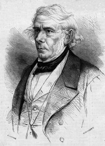 Portrait of Victor Cousin (1792-1867), French philosopher and politician, member of the French Academy. Engraving in "Le Monde Illustre" No. 511 of 26 January 1867.