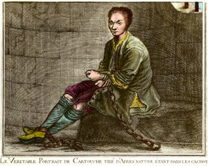 Portrait of Louis Dominique Cartouche in His Dungeon (engraving)