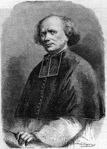 Portrait of Abbe Gaspard Deguerry (1797-1871), parish of the Madeleine in Paris. Engraving in 