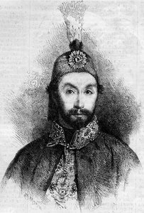 Portrait of Abdulmecit I (Abdul-Medjid-Khan, Abdul Medjid Khan) (1823-1861), sultan of the Ottoman Empire. Engraving in Le Monde Illustré n°221 of 6 July 1861. by French School