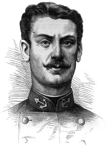 Portrait of Captain Joseph Gallieni, French soldier and explorer - Engraving in 