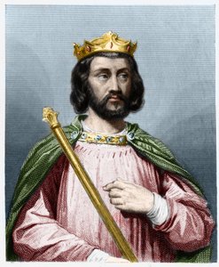 Portrait of Clotaire III (652 - 673), King of Neustria and Burgundy - in “Histoire des Francais” by Lavallee, engraving, sd by French School