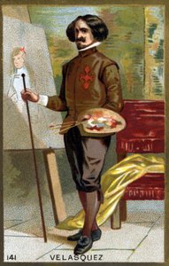Portrait of Diego Rodriguez de Silva y Velazquez dit Diego Velasquez (1599-1660). Chromolithography of the late 19th century by French School