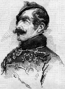 Portrait of Franz von Schlick (1789-1862), Field Marshal, Commander General of the Austrian Army in Italy during the Risorgimento in 1859. Engraving in 