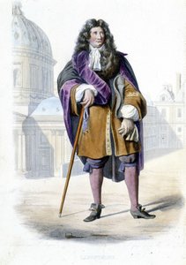 Portrait of Jean de La Fontaine, French writer (1621-1695) - in Ed. Mennechet, 