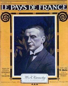 Portrait of Kerensky, cover of the French magazine Le Pays de France, 4th October 1917