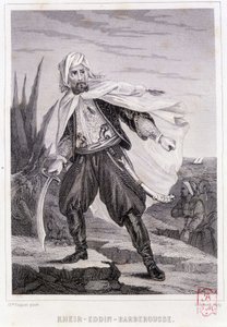 Portrait of Kheir - Eddin - Barbarossa, Turkish pirate of the 16th century, from 