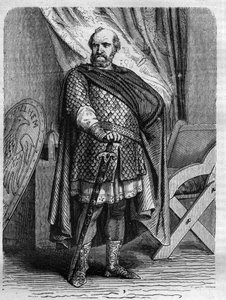 Portrait of King Stephen of Blois, last Norman king of England. Engraving in 