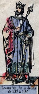 Portrait of Louis VII of France, known as Louis the Young (1120-1180). Illustration late 19th century. by French School