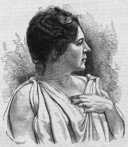Portrait of Madame Agar (Marie Leonide Charvin), French comedian. Engraving in 