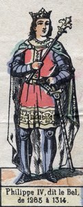 Portrait of Philip IV of France, known as Philip the Fair (1268-1314) (Capetian dynasty). Illustration late 19th century by French School