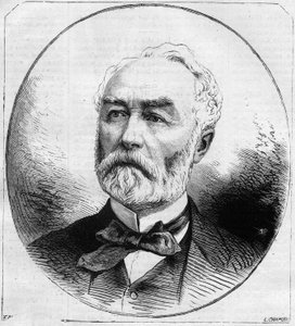 Portrait of Pierre Frederic Dorian (1814-1873), French politician, minister of public works under the Third Republic in 1870. Engraving in 