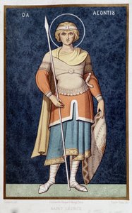 Portrait of Saint Leonce after Greek Mosaic 11th by French School
