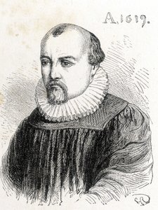 Portrait of Solomon de Caus (1576-1624), French physicist - in Album of Science; illustrious scholars; Great Discoveries 1896