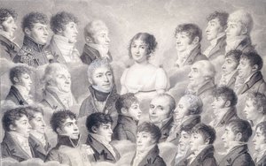 Portrait of a Young Lady Surrounded by Her Admirers