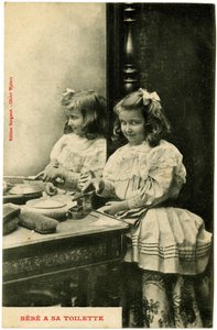 Postcard: baby has his toilet, Bergeret editions, Walery cliché by French School