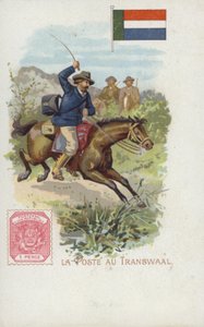 Postcard Depicting a Postman on Horseback in the Transvaal