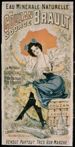 Poster advertising Brault Natural Mineral Water from Couzan