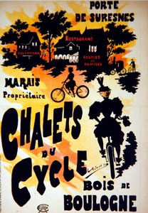 Poster advertising the Chalets du Cycle, Bois de Boulogne, near the Porte de Suresnes by French School
