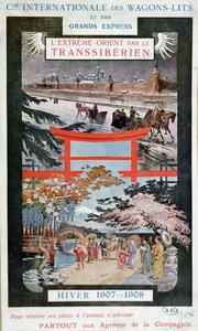 Poster Advertising the Trans Siberian Railway, Winter 1907-8