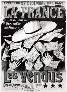 Poster advertising the novel Les Vendus dealing with the Panama Affair
