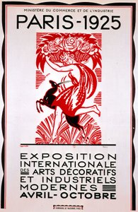 Poster for International Exhibition for Modern Decorative and Industrial Arts, Paris