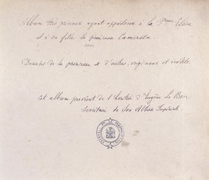 Precious album which belonged to Princess Elisa and her daughter Camerata by French School
