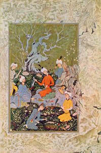 Prince Hunting with Falcons, Illustration for The Arabian Nights, 1895 (Colour Engraving) by French School