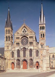 Principal facade of the abbey by French School