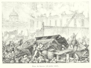 Capture of the Louvre, July 29, 1830 (engraving) by French School