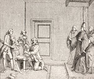 Prisoner Undergoing Torture by Brodequin, 1875 by French School